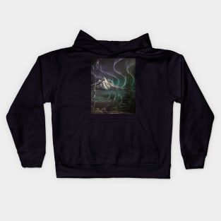 Purple and Teal Northern Lights Kids Hoodie